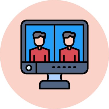 bilgisayar monitörü simgesi modern vektör illüstrasyonu