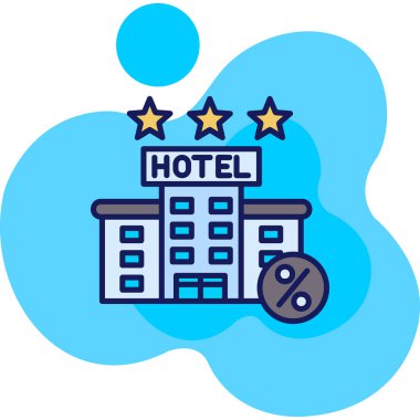 Otel simgesi, vektör illüstrasyonu