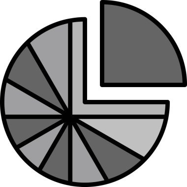 Beyaz arkaplanda izole edilmiş turta çizelgesi simgesi