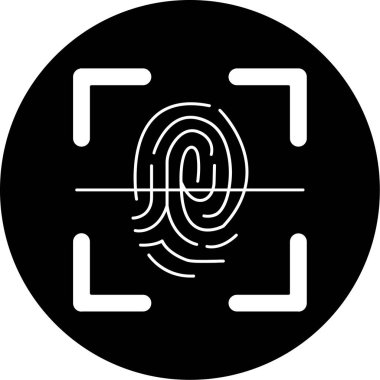 Parmak izi tarama simgesi vektör çizimi