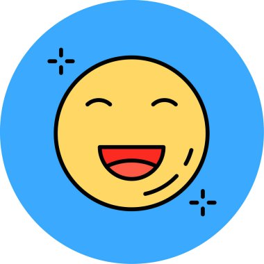 emoticon emoji simgesi, ana hatlı vektör çizimi