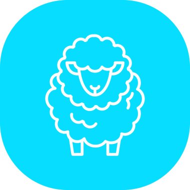 beyaz üzerinde koyun yassı vektör simgesi