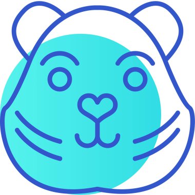 Hayvan yüzlü hayvan simgesi - taslak biçiminde