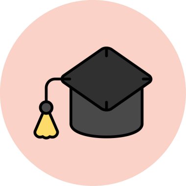 eğitim ve mezuniyet çizgisi vektörü simgeleri.