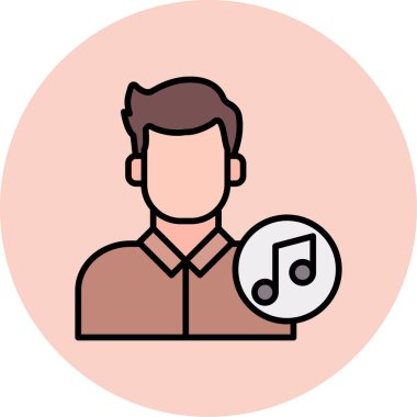 Top ve müzik notaları olan adam vektör illüstrasyonu