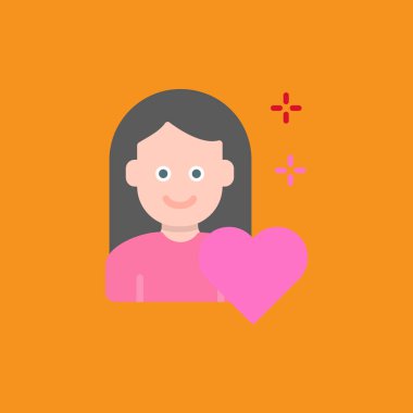 Kalp simgesi olan kız, vektör