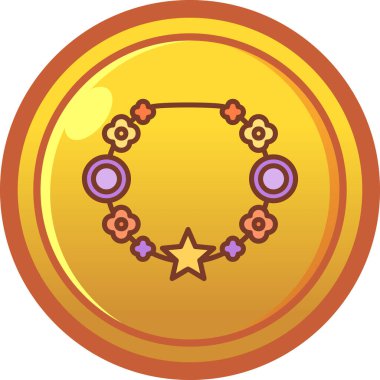 basit tasarım içerisinde çelenk vektör simgesi