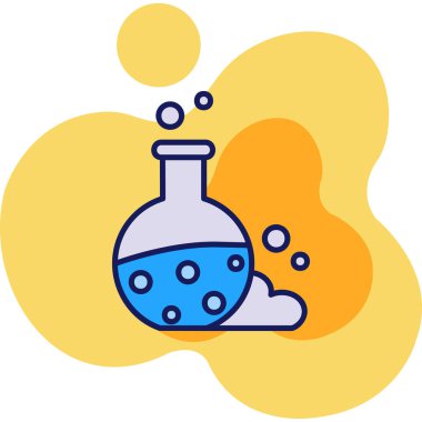 Mataranın kimyasal ikonu ana hatlarıyla doldurulmuş.