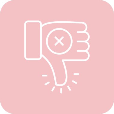 Baş parmak aşağı işareti ile elin vektör resmedilmesi