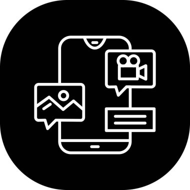 Dizüstü bilgisayarın vektör illüstrasyon simgesi, mesajlı akıllı telefon, akıllı telefon