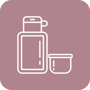 Şişeli bir bardak suyun vektör çizimi