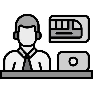 Müşteri servisi. Web simgesi vektör illüstrasyonu