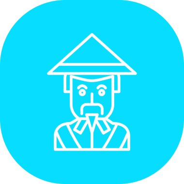 Maskeli bir adam. Düz bir tasarımın çizimi