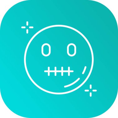 çizgi mutlu yüz simgesi mavi arkaplanda izole. Yüz ifadesi. Renkli taslak konsepti. vektör.