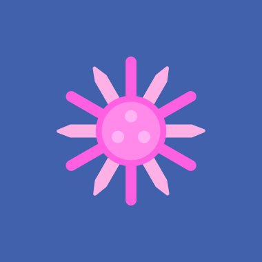 Güneş ikonu. Yaz tabelası. vektör illüstrasyonu