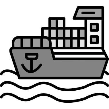 Kargo konteyner kutsal kişilerin resmi, vektör çizim