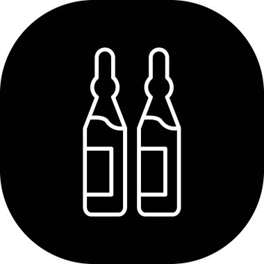 Bira şişesi simgesi, sade siyah stil.