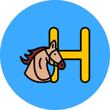 at simgesi vektör illüstrasyonu