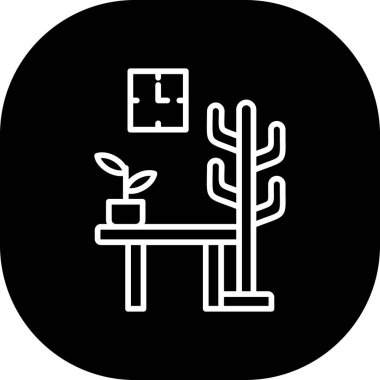 Kaktüs simgesi, illüstrasyon vektörü