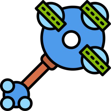 Çizgi film ve renkli simgenin vektör çizimi