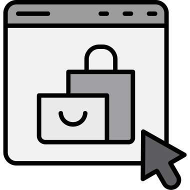 Alışveriş. Web simgesi basit illüstrasyon