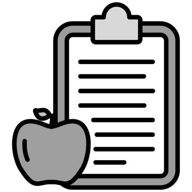 meyve ve sağlıklı yiyecek ikonu, özet tarzı