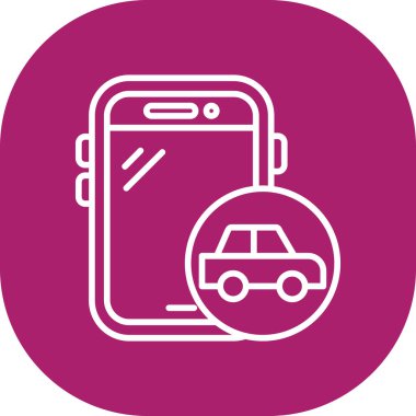 Benzersiz akıllı telefon ve araba vektör simgesi