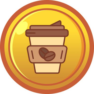 Kahve fincanı simgesi, basit vektör çizimi