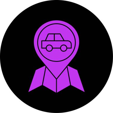 modada izole edilmiş arka planda araba konumu simgesi