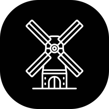 Yel değirmeni ikonu vektör illüstrasyonu