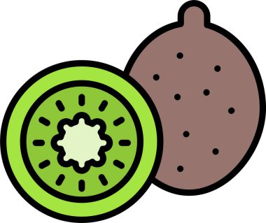 avokado meyve simgesi, ana hatlı vektör çizimi