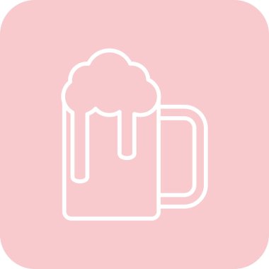 bira cam vektör çizgisi simgesi