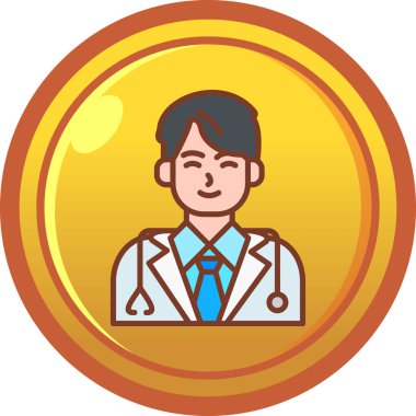 Stetoskop vektör simgesi çizimi olan doktor