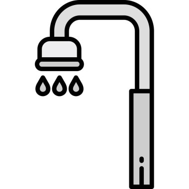 Su musluğu ikonu ana hat vektörü. Musluk.