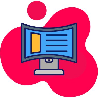 Masaüstü bilgisayar simgesi vektör çizimi