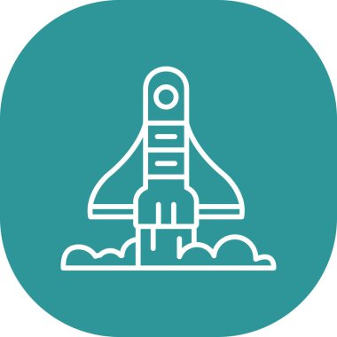 uzay roket simgesi, basit vektör illüstrasyonu