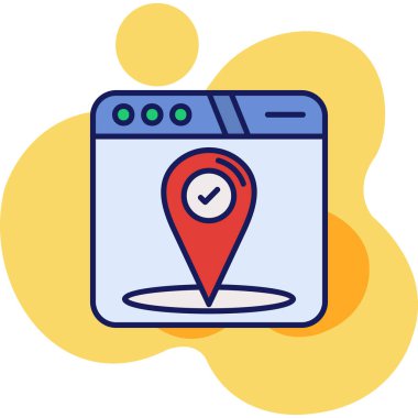 konum. Web simgesi basit illüstrasyon