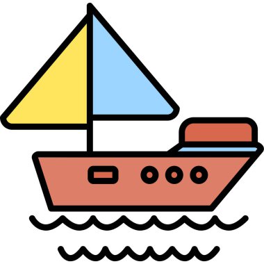 tekne simgesi, vektör illüstrasyonu