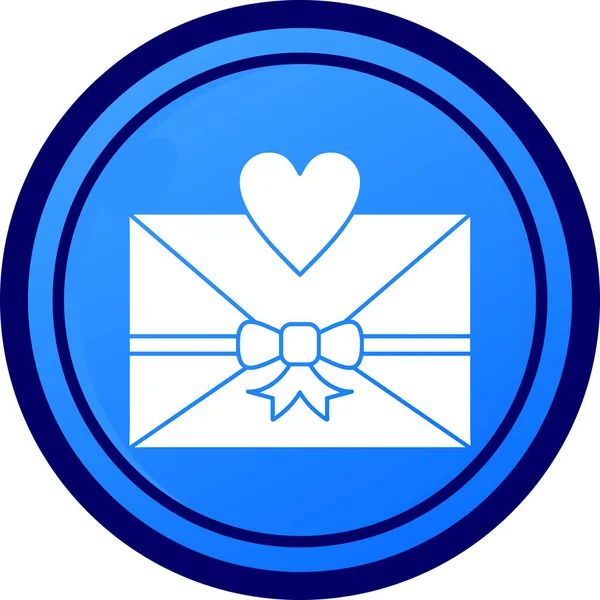 Mavi kalp ve zarfın vektör çizimi