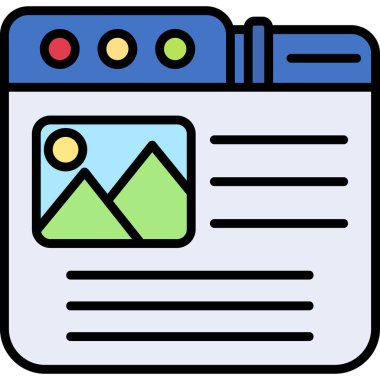 Web sayfası simgesi, basit vektör illüstrasyonu