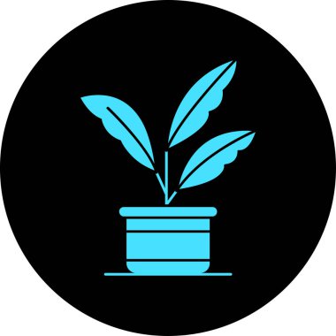 Saksıdaki güzel çiçek, vektör illüstrasyonu