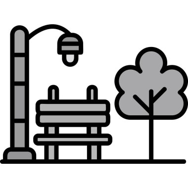 Park parkı simgesi taslak biçiminde