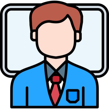 İş adamı. Web simgesi basit illüstrasyon