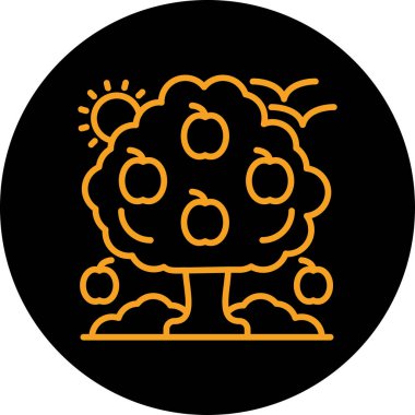 Ağaç simgesinin vektör illüstrasyonu