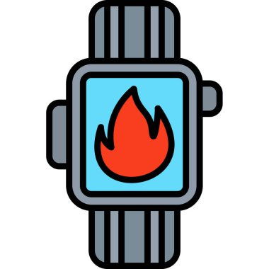 Yangın alarmı simgesi. ana hatlı yangın alarm vektör rengi izole edilmiş