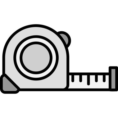 Şerit simgesini ölç. Beyaz arkaplanda izole edilmiş web tasarımı için bant vektör simgesi ölçüsü