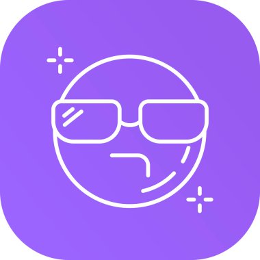 Güneş gözlüğü simgesi ile vektör emoji yüzü