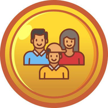 Aile düz vektör simgesi