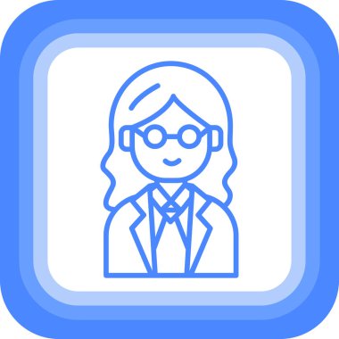 İş kadınıyım. Web simgesi basit illüstrasyon