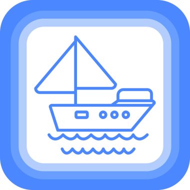 Tekne. Web simgesi basit illüstrasyon